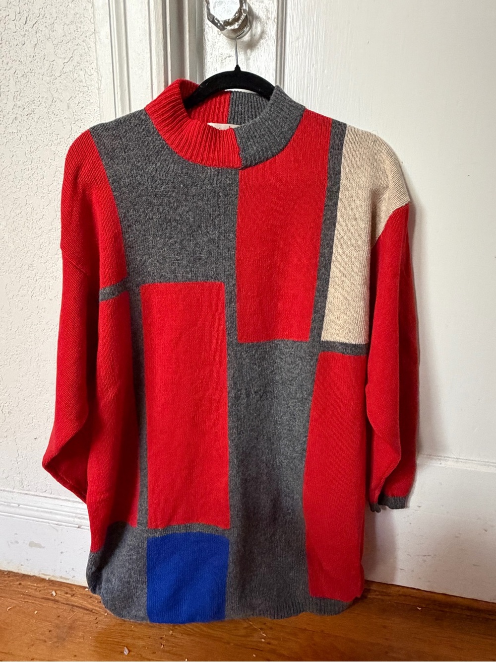 VINTAGE Pam & Gela Color-block Modernist Sweater